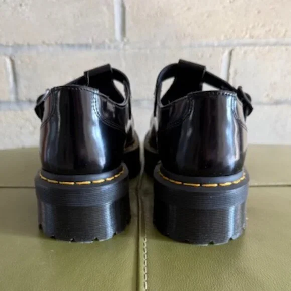 Dr. Martens Bethan black polished smooth t-bar mary jane size US W 11 - Picture 5 of 9